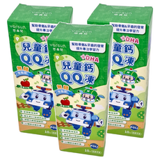 YOrSUn 悠森兒 兒童鈣QQ凍 +DHA, 幫助骨骼與牙齒的發育 提升專注學習力 無糖 零脂肪, 蘋果口味, 15g, 3盒