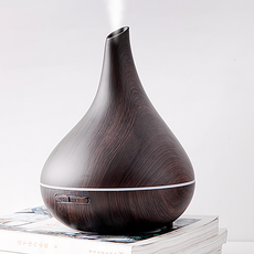 細口木紋香薰機, 七彩LED燈, 400ML, 1個