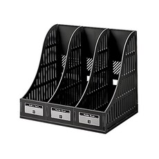 LONG HO 龍和文具 DR 330-BK 組合雜誌箱 尺寸: 340*260*300mm 主要成分: HPS塑膠, 黑色, 1組