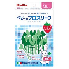 ChuChu 造型幼兒專用牙線棒 軟性棉線不傷牙齒 超細扁平狀 草莓香味, 30支, 1包