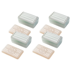 多功能肥皂洗衣刷收納盒, 藍色/灰色, 12.5cm x 6cm x 7.5cm, 4個