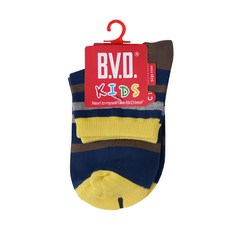 B.V.D. 兒童款 舒適橫紋1/2襪 防滑