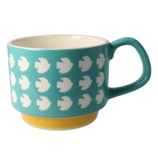 IZAWA 北歐圖騰馬克杯 - 藍天飛鳥 半瓷 350ml, 1個