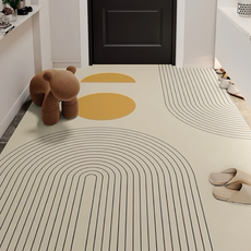 Arbor Home 喬木居家 侘寂風 防滑PVC皮革地墊 淺花芯, 90 x 60cm, 1個