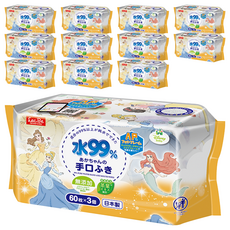 Lec.Be 迪士尼 口手專用純水99%濕紙巾 公主大集合, 60張, 12包