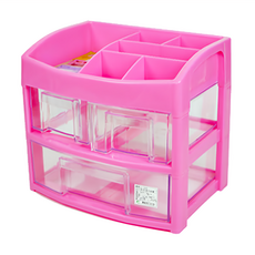 百貨King 教授抽屜式收納盒 A-388 30x27x20cm 台灣製 免組裝, 粉色, 3層