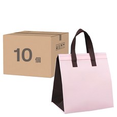 葉子小舖 鋁箔外賣保溫袋 4杯, 30 x 23 x 17cm, 粉色, 10個