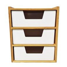 多功能木質收納盒加高款 20x23.8x19公分, 白色, 3層