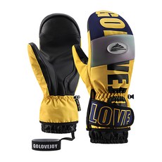 GOLOV.EJOy 3M鎖溫雪麗棉單板滑雪連指手套 XL 藍橙色 保暖舒適, 1雙