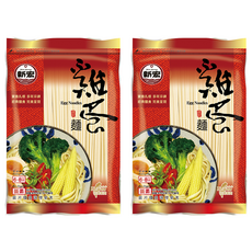 新宏雞蛋麵 麵體香Q有勁 夾鏈袋包裝, 600g, 2包