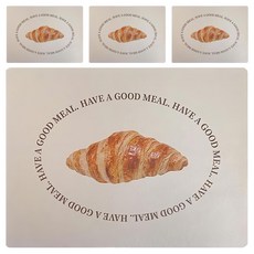 沐慕家居 防水耐熱餐桌墊 PVC, 可頌, 40 x 30 x 0.3cm, 4個