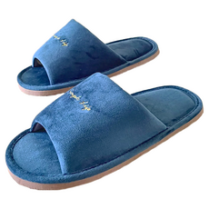 i Slippers 輕活系列 家居室內拖鞋 天鵝絨鞋面柔軟舒適 台灣製造, XL(26~27cm), 深藍色, 1雙