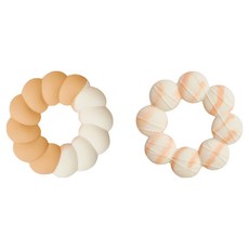 奇哥 CHIC BASICS甜甜圈咬咬樂固齒器2件組, 單件, 杏色, 1組