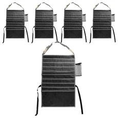 書桌側邊收納袋, 黑色, 5個