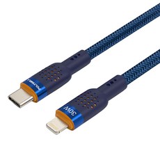 POLYWELL 寶利威爾 Type-C-Lightning 30W PD散熱洞洞快充線 PW15-W45-A400, 1m, 橘色 + 藍色, 1條