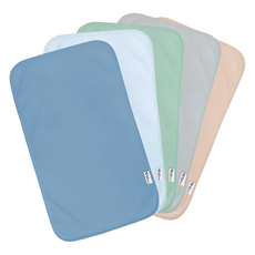 green sprouts 小綠芽 三層設計吸水防水拍嗝巾 枕巾 5件組, 25.4 x 43.2cm, 純棉材質, 淺熏藍, 5入, 1組