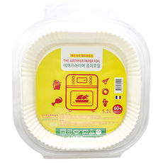 JJ Happy house 方形氣炸鍋專用烘焙紙 60入, 23 x 4.5cm, 1盒