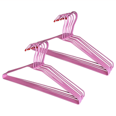 超經典衣架 Set 10個, SW-128, 乾濕兩用, 防滑設計, 防水防鏽, 43x20.5cm, 粉色, 2組