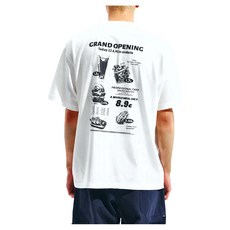 BOHRHOO American Menu Printed 美式菜單 短袖, S, 白