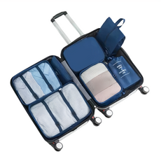 Mass 生活好物 旅行壓縮袋七件組 藏青色 行李箱整理袋 衣物收納袋