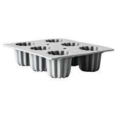 de Buyer 畢耶 球專利矽金烤模系列 8入可麗露烤模, 1個, 灰色