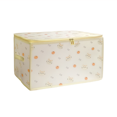 E.dot 可折疊印花磨砂PP衣物收納箱, 印花小貓, 1個