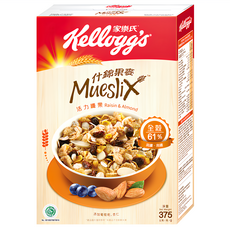 Kellogg's 家樂氏 Mueslix 什錦果麥 活力纖果 (Raisin & Almond) 375g 全穀高纖, 1盒