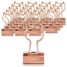 JDS 貓咪臉臉長尾夾/文件夾 Set 20個, 尺寸3*2CM 玫瑰金, 4cm, 1組