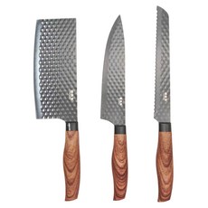 樂美雅 黑傑克廚房刀具三件組 420不鏽鋼刀刃, 中式切刀 + 主廚刀 + 麵包刀, 1組