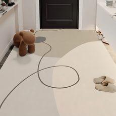 可可菲力 侘寂風 防滑PVC皮革地墊, 玄关地垫入户门垫, 80 x 50cm, 1個