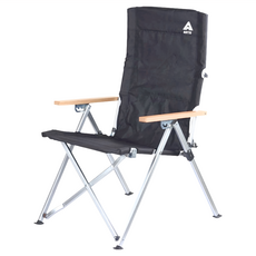 AOTTO 創意傢俱 戶外便攜鋁合金四段折疊露營椅 RO-010BK, 黑色, 1個