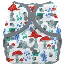 THIRSTIES 壓扣防水尿布兜, 100%聚酯層壓到聚氨酯上(TPU), 適用於0-9個月 (3-8kg) 嬰兒, Forest Frolic, 1件