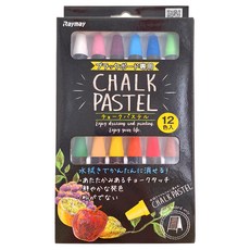 Raymay 水擦拭粉蠟筆組 黑板專用, 12色, 1組