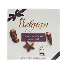 THE Belgian 比利時經典貝殼夾心黑巧克力禮盒, 250g, 1盒