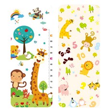 XPE寶寶爬行墊, 高密度XPE+PE膜, 0-14歲適用, 展開196 x 176cm 未展開 + 包裝92 x 42 x 20cm, F 數字動物 + 快樂小鹿