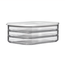 MEPAL modula 薄型冷藏保鮮盒/3-白 1.65L容量 22.4*16*8.6cm, 1個, 3層