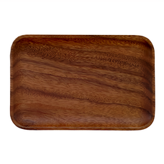 LifeShopping 長方盤 實木盤, 胡桃木, 1個