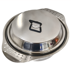 WEN LIANG 文樑 CAMP 肯柏 小鍋 304不鏽鋼 鍋身500ml 鍋蓋200ml 附摺疊湯匙, 銀色, 1個