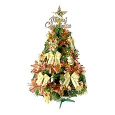 摩達客 耶誕樹 宮廷風金色系裝飾聖誕樹全套 + LED燈串 + USB充電款, YS-HGTL2205009, 60cm