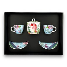 EGAN 咖啡杯糖罐禮盒組 杯子90cc 糖罐1入, 淺藍色, 1組