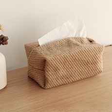 KUIBAO 快豹生活 韓風ins 棉麻布衛生紙盒 粗麻蚊麻, 棕色