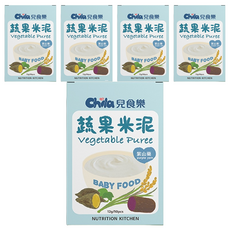 Chila 兒食樂 蔬果米泥, 紫山藥口味, 原食物製作, 鋁箔密封袋包裝, 100%台灣農作物, 紫山藥, 120g, 5盒