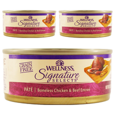 WELLNESS 寵物健康 SS 名廚特選主食罐 貓用, 鮮雞肉泥 + 牛肉泥, 150g, 3罐