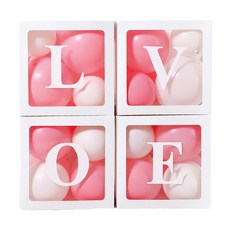 氣球盒子 30 x 30 x 30cm, LOVE 白色, 1個