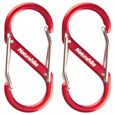 Naturehike 挪客 鋁合金S型登山扣 多用途, 紅色, 中(5 x 2.3 x 0.8cm), 1組