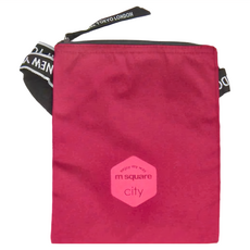 m square 三層字母拉鏈豎跨包 - 紫紅色