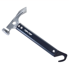 TOP&TOP 超輕量多功能鍛造營槌, 錘頭-鍛造鐵, 錘身-鋁合金, 22x11x2.8cm, 320g, 1支, 黑色 + 銀色