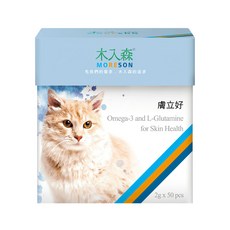 MORESON 木入森 貓咪膚立好保健粉, Omega-3, L-Glutamine, 舒緩敏感, 減少皮屑問題, 提高免疫力, 2g x 50包, 1盒