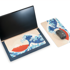 NAUGHTY GHOST 頑皮鬼 多功能清潔布鼠墊 280x160x0.65mm 韓國超細纖維布 矽膠止滑顆粒, 浮世繪, 1個