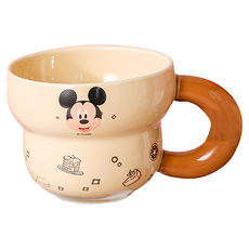 MICKEY MOUSE 米奇 思嘉杯 直徑 9.8 x 7.7cm, 黃色 + 棕色, 1個